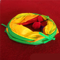 HKM-7377085 Rainbow Cat Tunnel - 120cm Polyester Climbing Frame for Cats