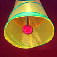 HKM-7377085 Rainbow Cat Tunnel - 120cm Polyester Climbing Frame for Cats