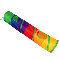 HKM-7377085 Rainbow Cat Tunnel - 120cm Polyester Climbing Frame for Cats
