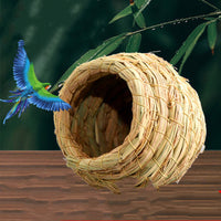HKM-737747 Natural Straw Bird Nest for Small Animals and Breeding Birds - Hand-Woven Safe & Cozy Habitat