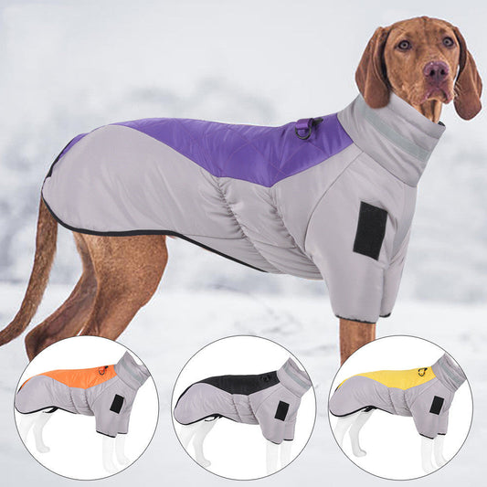 HKM-7377981 Reflective Warm Pet Dog Coat - Thickened Polyester Cotton in Multiple Sizes and Colors