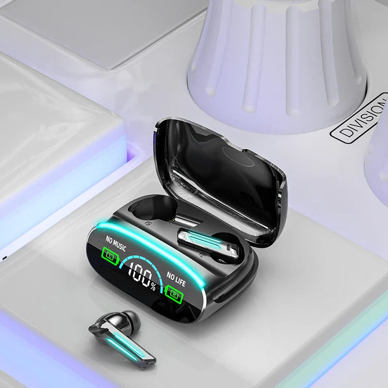 HKM-737811 True Wireless LED Display Earbuds with Noise Cancellation and Powerbank Charging Case