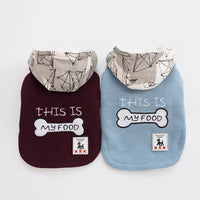 HKM-7378237 Thick Hooded Cotton-Padded Coat for Pets in Blue and Wine Red