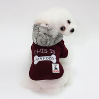 HKM-7378237 Thick Hooded Cotton-Padded Coat for Pets in Blue and Wine Red