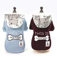 HKM-7378237 Thick Hooded Cotton-Padded Coat for Pets in Blue and Wine Red