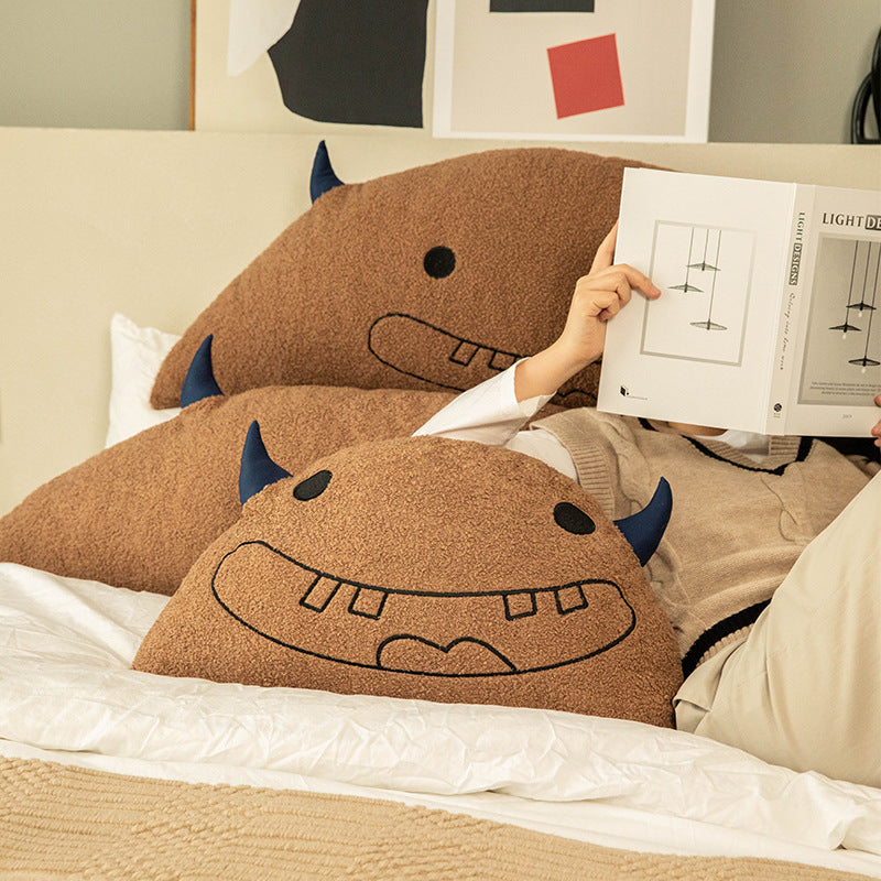 HKM-737875 Cartoon-Themed Plush Horn Cushion for Bedside or Sofa, Multiple Sizes Available