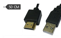 HKM-737875 USB to HDMI Male Power Cable - 0.5 Meter, Copper Wire, Gold-Plated Connection for Set-Top Box and TV