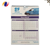 HKM-737939 Custom A2 A3 Full Colour Spiral Bound Wall Calendar Printing