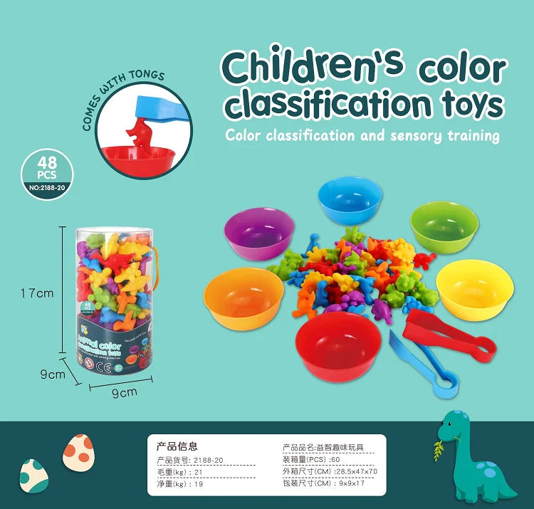 HKM-737939 Montessori Dinosaur Counting Toy for Sensory Learning and Autism Support