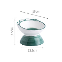 HKM-7379773 Cute Cartoon Paw Shaped Ceramic Pet Bowl with 15¡ã Inclined Surface for Food and Water