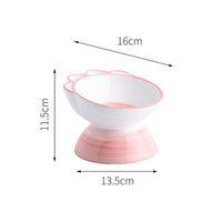HKM-7379773 Cute Cartoon Paw Shaped Ceramic Pet Bowl with 15¡ã Inclined Surface for Food and Water
