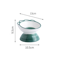 HKM-7379773 Cute Cartoon Paw Shaped Ceramic Pet Bowl with 15¡ã Inclined Surface for Food and Water