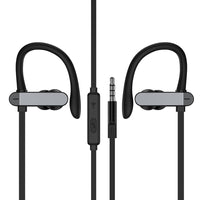 HKM-738131 Sport Running Earbuds with Ear Hooks and Microphone, Compatible with Universal Devices