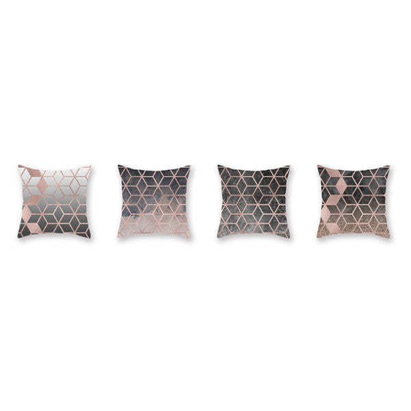HKM-738195 Geometric Plush Pillowcase 45x45cm for Living Room and Bedroom Decor