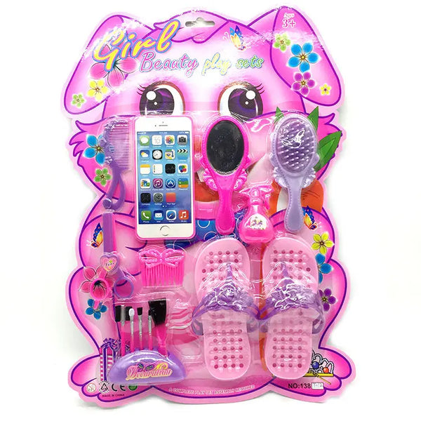 HKM-738323 Kids Makeup Play Set - Pretend Play Beauty Toy for Ages 2 to 13 - Plastic Blister Pack