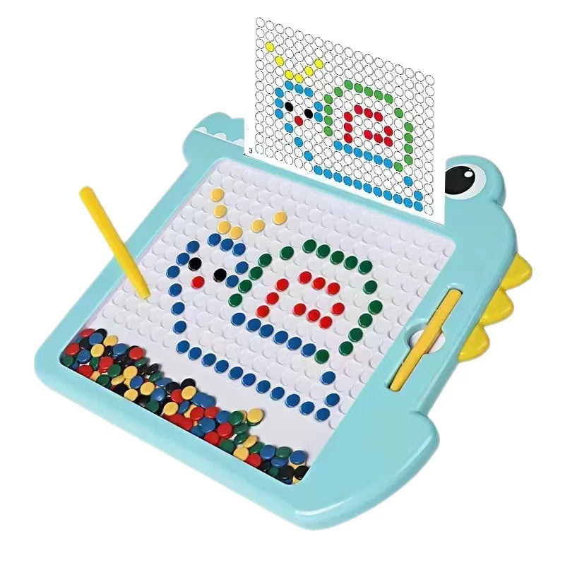 HKM-738387 Colorful Beads Magnetic Drawing Board for Kids - Educational Plastic Toy for Creative Learning