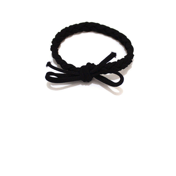 HKM-738387 Korean Ins Braid Knotted Hair Rope - Hand Woven Stylish Accessory in Multiple Colors