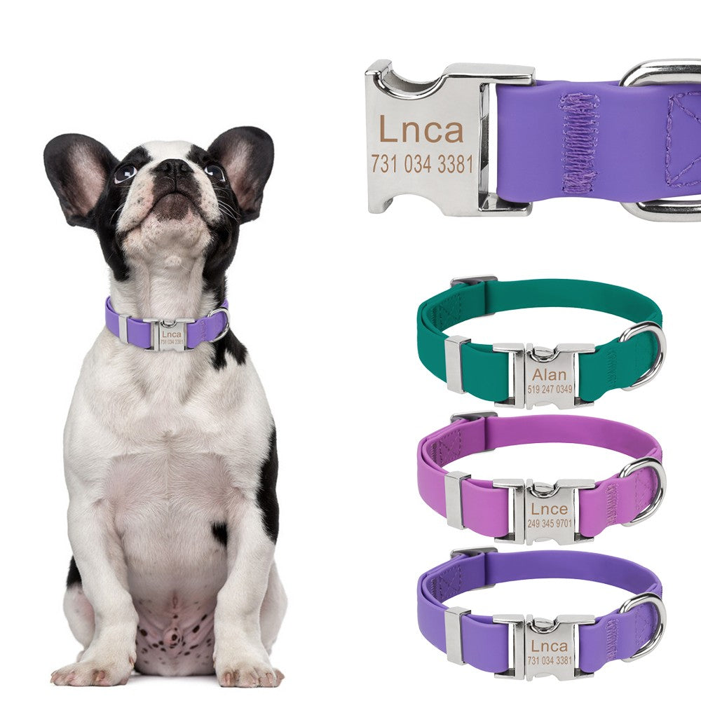 HKM-7385405 Adjustable Waterproof Silicone Pet Traction Rope with Zinc Alloy D Buckle - Multiple Sizes in Purple, Green, Pink