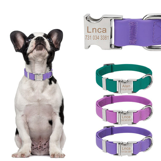 HKM-7385405 Adjustable Waterproof Silicone Pet Traction Rope with Zinc Alloy D Buckle - Multiple Sizes in Purple, Green, Pink