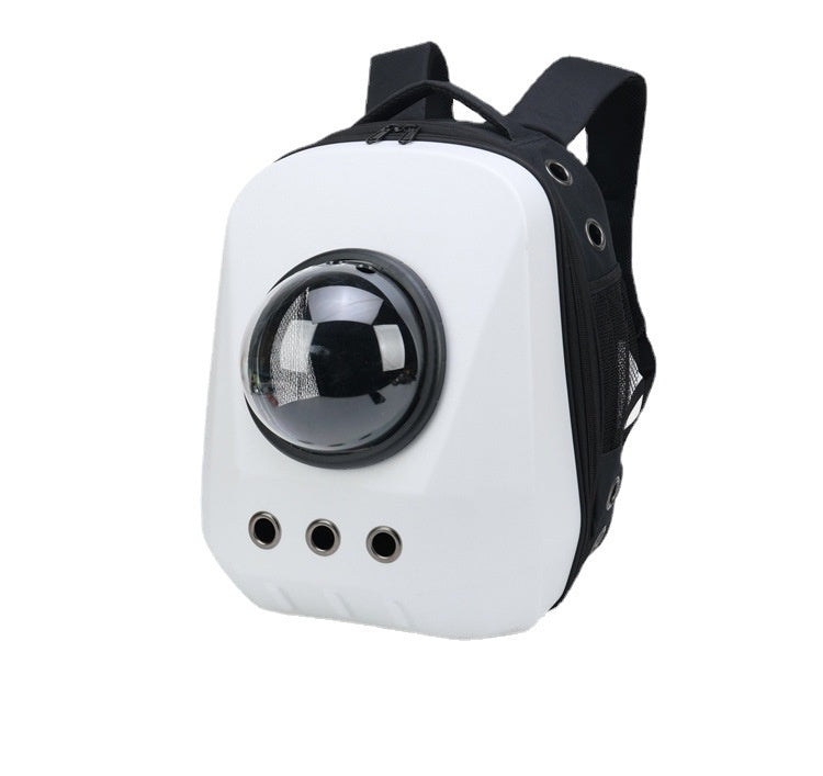 HKM-7385789 Portable Cat Travel Backpack - Medium Soft PVC Space Capsule Design in Solid Colors
