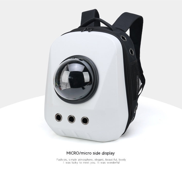 HKM-7385789 Portable Cat Travel Backpack - Medium Soft PVC Space Capsule Design in Solid Colors