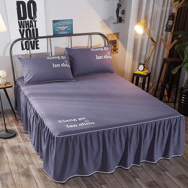HKM-738579 Breathable Sanding Fabric Bed Skirt for a Stylish Bedroom Look