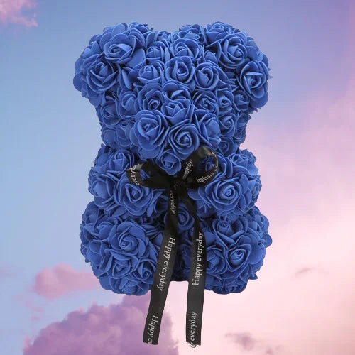 HKM-738643 25 cm Plush Teddy Rose Bear with Box – Perfect Gift for Valentine's Day, Mother's Day, and Special Occasions