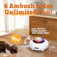 HKM-7386813 Automatic Interactive Cat Toy with Feather, Multi-Mode Play, USB Rechargeable, Cat Hair Removal Feature