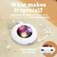 HKM-7386813 Automatic Interactive Cat Toy with Feather, Multi-Mode Play, USB Rechargeable, Cat Hair Removal Feature