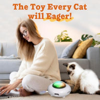 HKM-7386813 Automatic Interactive Cat Toy with Feather, Multi-Mode Play, USB Rechargeable, Cat Hair Removal Feature