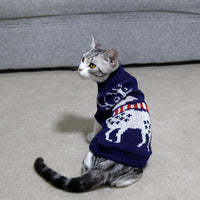 HKM-7387325 Knitted High Collar Pet Sweater for Dogs and Cats in Festive Christmas Designs