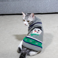 HKM-7387325 Knitted High Collar Pet Sweater for Dogs and Cats in Festive Christmas Designs