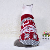 HKM-7387325 Knitted High Collar Pet Sweater for Dogs and Cats in Festive Christmas Designs