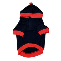 HKM-7387709 Cozy Cotton Hooded Pet Apparel for Holiday Comfort - Red and Black Options