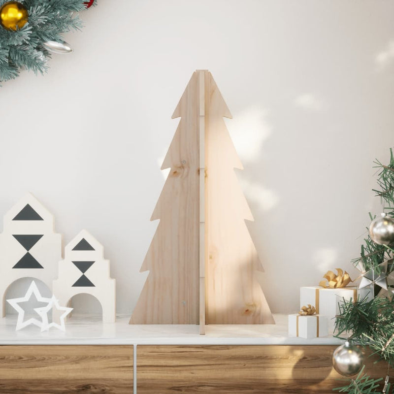 HKM-738771 Solid Pine Wood Christmas Tree - 69.5 cm for Home and Office Decoration