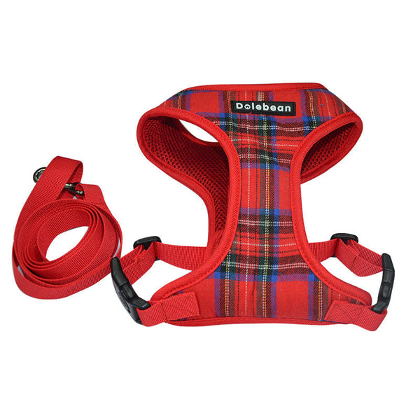 HKM-7388605 Comfortable Breathable Chest Strap Harness for Pugs - Made from Durable Polyester Fiber, Sizes S to XL