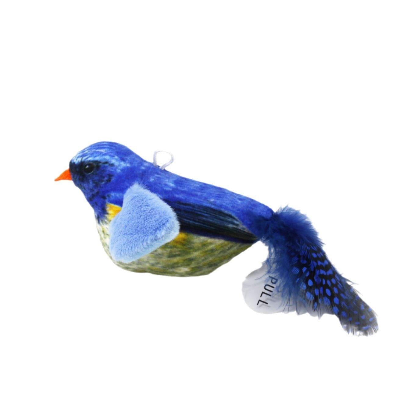 HKM-7388989 Colorful Plush Bird Sound Toy for Cats with Hanging Elastic String