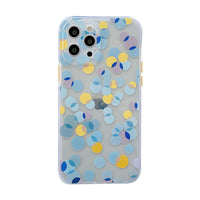 HKM-738899 Color Wave Dots TPU Back Cover for Apple 12 Mobile Phone - Blue Design