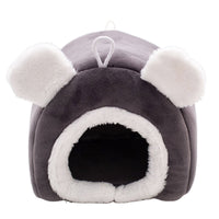 HKM-7389373 Cozy Thick Small Pet Bed for Hamsters - Winter Cloth Bird Nest in Orange and Gray