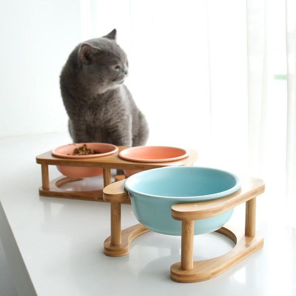 HKM-7389501 Ceramic Cat Food Bowl - 480ML and 800ML Options Available