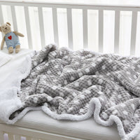 HKM-738963 Cozy Double-Layered Lambswool Thermal Blanket for Babies in Various Patterns and Colors