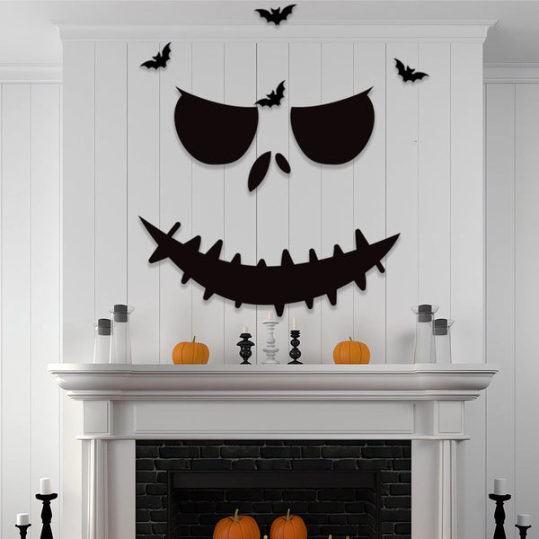 HKM-739091 Halloween Felt Cloth Decorative Door Stickers - Skull Hand & Pumpkin Designs