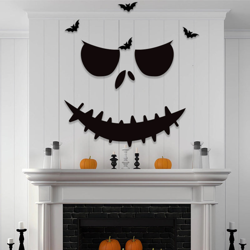 HKM-739091 Halloween Felt Cloth Decorative Door Stickers - Skull Hand & Pumpkin Designs