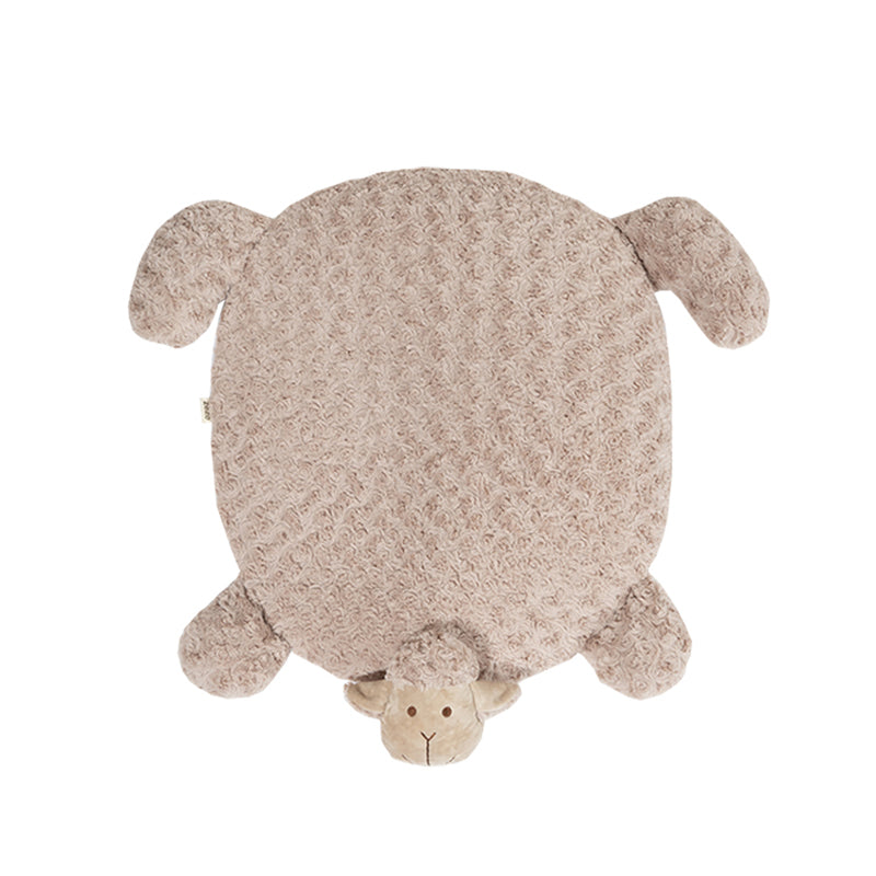 HKM-7391165 Cozy Cashmere Fluffy Mat with Elastic Sponge and PP Cotton in Milk Tea, White, and Pink Colors