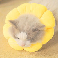 HKM-7392573 Adjustable Sunflower Pet Recovery Collar for Small Dogs and Cats, Soft Cotton Wound Healing Cone for Post-Surgery Comfort