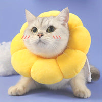 HKM-7392573 Adjustable Sunflower Pet Recovery Collar for Small Dogs and Cats, Soft Cotton Wound Healing Cone for Post-Surgery Comfort