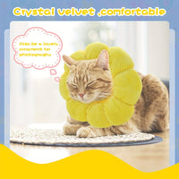 HKM-7392573 Adjustable Sunflower Pet Recovery Collar for Small Dogs and Cats, Soft Cotton Wound Healing Cone for Post-Surgery Comfort