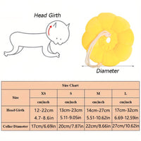 HKM-7392573 Adjustable Sunflower Pet Recovery Collar for Small Dogs and Cats, Soft Cotton Wound Healing Cone for Post-Surgery Comfort