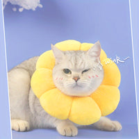 HKM-7392573 Adjustable Sunflower Pet Recovery Collar for Small Dogs and Cats, Soft Cotton Wound Healing Cone for Post-Surgery Comfort