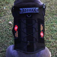 HKM-7393469 Tactical Dog Vest with Waterproof 1000D Nylon, Adjustable & Breathable Mesh, Molle System - Black/Brown